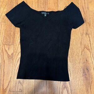 Dynamite Black Ribbed Knit Top